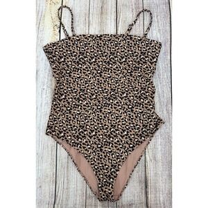 Aerie One Piece‎ Swimsuit Size XXLarge Leopard Print Removable Straps